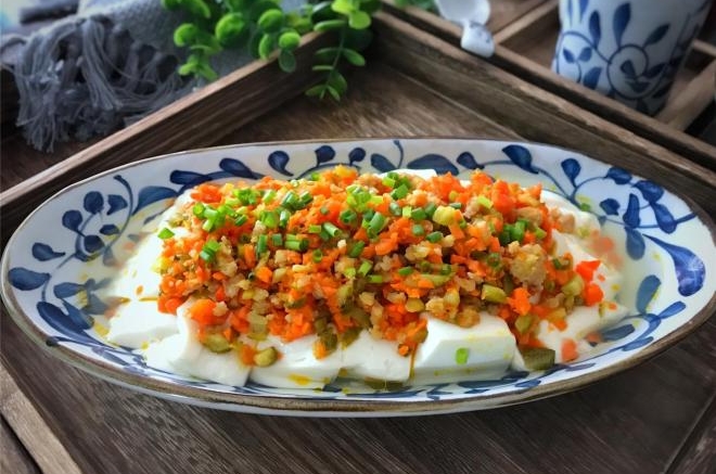 酸黄瓜肉末豆腐