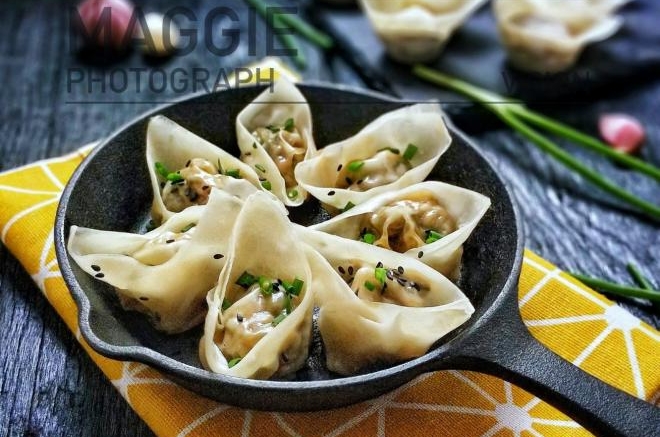 香煎槐花牛肉馄饨