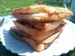 三明治无论是当做早餐还是外出游玩，都是不错的主食，喜欢加肉松的、挤点沙拉酱或者千岛酱都可以，加鸡蛋的、可以加点培根、黄瓜丝，反正喜欢什么就加什么，对自己要好点。