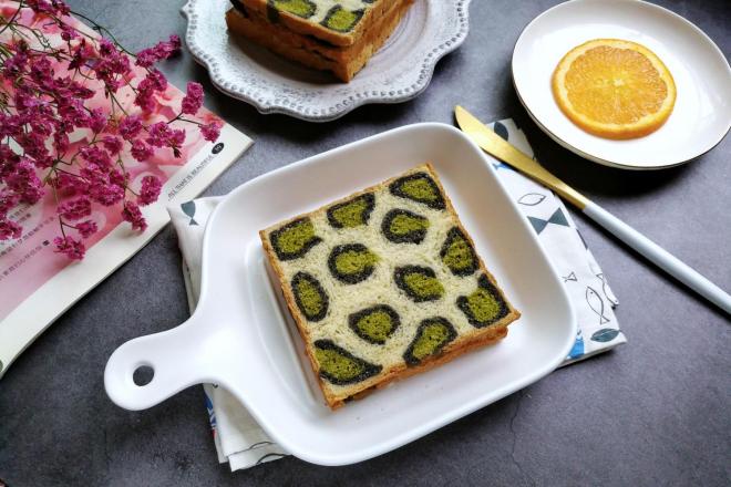 抹茶豹纹水立方吐司