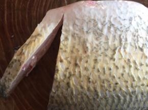 从鱼背向鱼肚子方子切开，但是不要切断