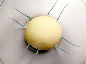 揉成光滑的面团，盖上盖子，放温暖处发酵一小时