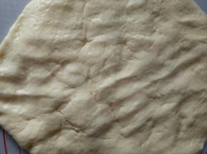将发酵好的面团进行按压排气