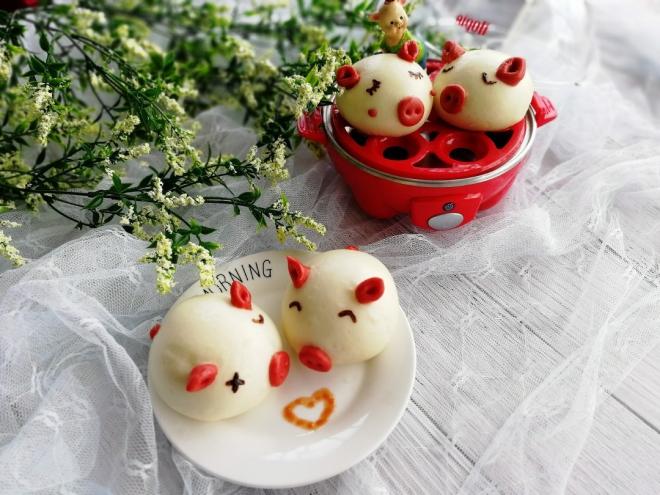 煮蛋器版+奶香小猪馒头