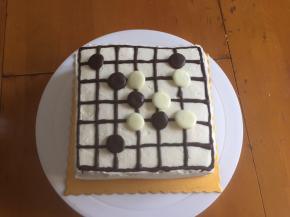 最后再放一层，抹面，表面画上巧克力