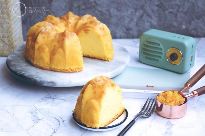 芒果丁海绵蛋糕