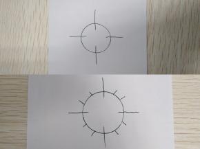 画了个渣图。 先平均四角，每一角再平均分成三等份。
