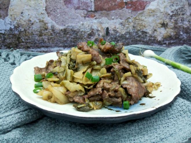 腌白菜炒牛肉