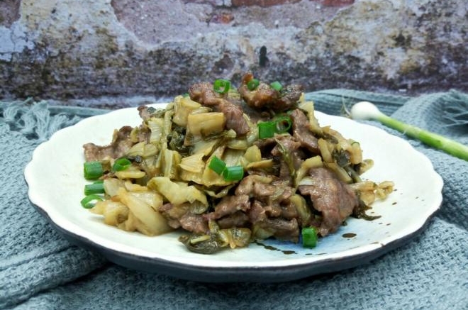 腌白菜炒牛肉