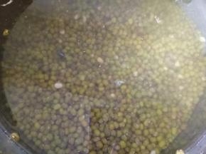 将绿豆泡水里泡12个小时以上，中间记得要换几次水，夏天的话放冰箱要不就会变酸