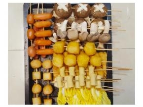 各类食材串好