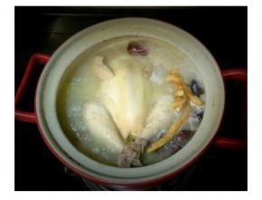 炖好后放适量的盐调味，即可喝汤吃肉 (ー`´ー)煲炖时已经满屋人参香味