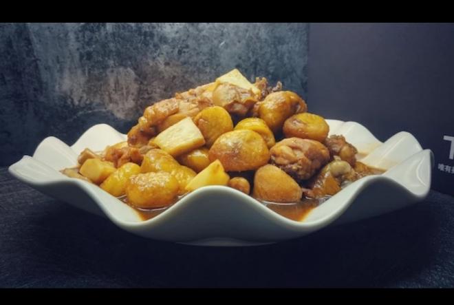 栗子杏鲍菇焖鸡腿