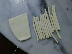 一部分压圆，一部分切条。