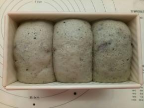 发至8分满模。烤箱180度预热10分钟后放入下层烤35分钟。(中途加盖锡纸)