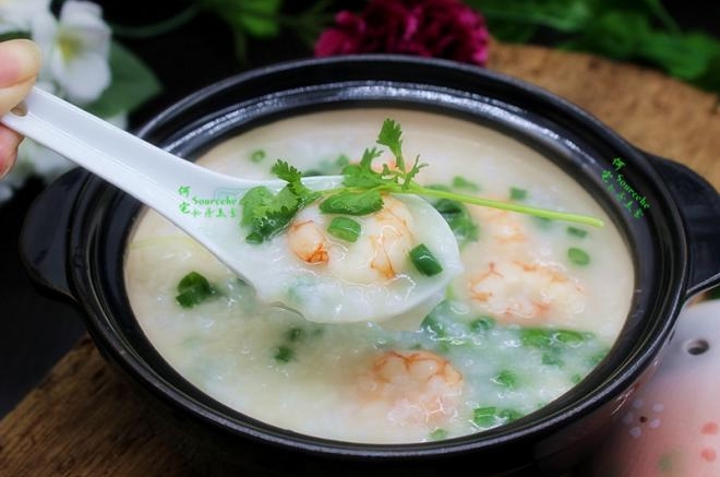 砂锅虾仁粥