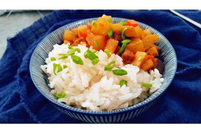 杏鲍菇卤肉饭