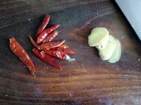干红椒和生姜