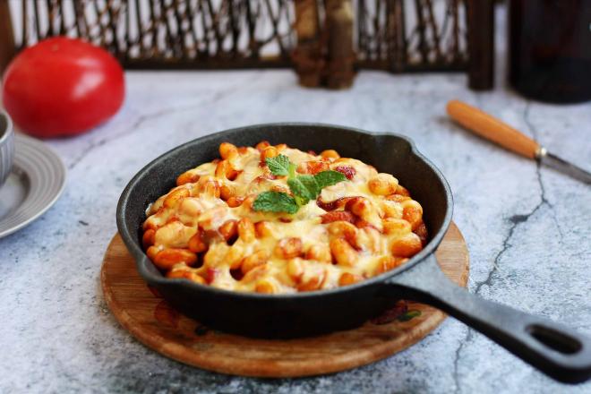 芝士焗番茄黄豆