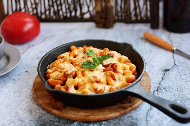 芝士焗番茄黄豆