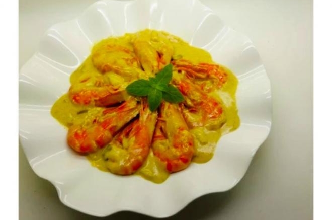 家庭快捷版咖喱虾