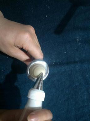 花嘴轻轻地插入花柱