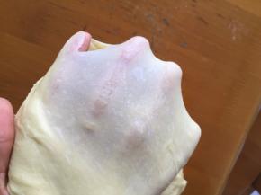 揉出膜即可，放入面包机中发酵，现在天气热可以室温发酵，天气冷就开启面包机发酵功能即可