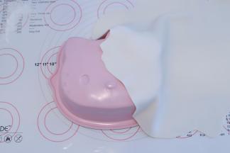 按模具的大小擀好糖片