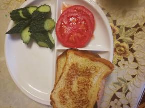 面包片和黄瓜，西红柿切片备用。