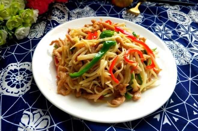 茭白炒肉丝
