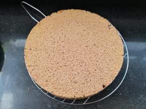 蛋糕坯就做好了,分两层,抱歉分的厚薄不均匀，就不献丑了