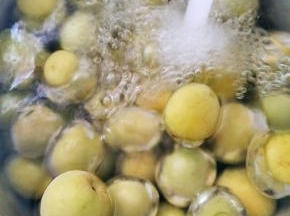 青梅泡水洗干净