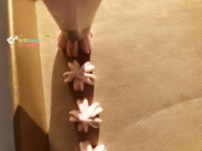 17. 挤的时候裱花嘴垂直烤盘一定距离，在挤，挤好后收力，上提。