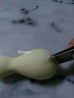 丨用花夹，正中间夹。