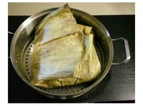 包好放入鍋，大火蒸40分鈡或中火1小時。