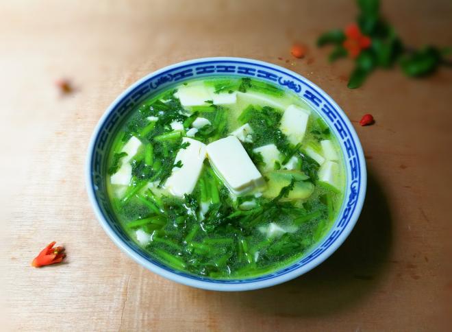 清香茼蒿豆腐