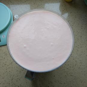 把剩下的慕斯糊全部倒入模具，继续放入冰箱冷冻15-20分钟