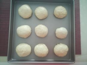 之后，排气，揉匀，滚圆，整形，发现至1.5至2倍大。