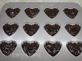 将剩余的面糊挤到模具中，大约8分满，接着震两下。