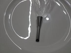 把泡芙的挤馅的花嘴装入裱花袋，把卡仕达酱倒入。