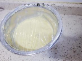 盖上保鲜膜，夏天就常温发酵就可以了，冬天放在蒸锅里下面倒点热水就可以