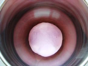 和成光滑的面团，盖上保鲜膜放置温暖处，发酵至两倍大（时长约90分钟）。