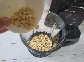 将花生仁倒入破壁机的料理杯中