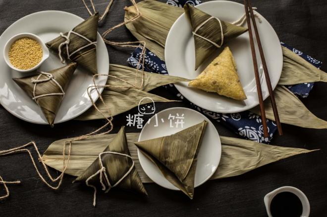 【杂粮咸菜黄米粽】三角形