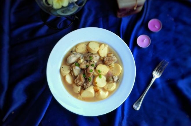 玉子豆腐生蚝配