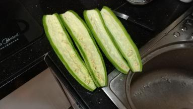 对半切开