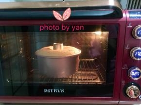 放入预热好的烤箱，170度，上下火，烤45分钟。倒扣晾凉后脱模。