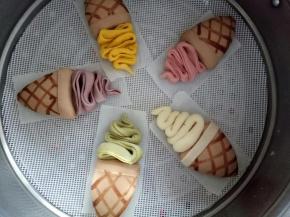 做了5种颜色的，马卡龙色，看着也很有食欲