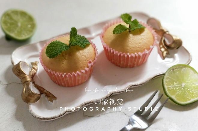 青柠海绵纸杯蛋糕