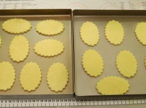 利用模具做好所有的饼干胚，放入烤盘（大概两个28X8的方盘）